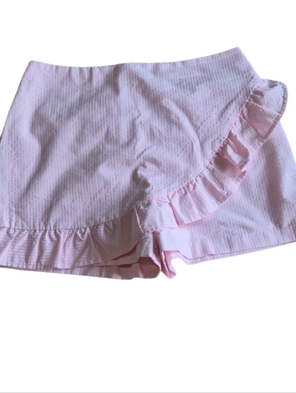 Lilly Pulitzer Faye Skort Size 10 Capri Coral Pink Seersucker Stripe